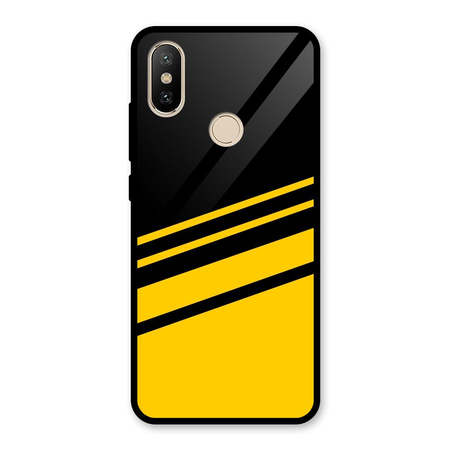 Slant Yellow Stripes Glass Back Case for Redmi A2
