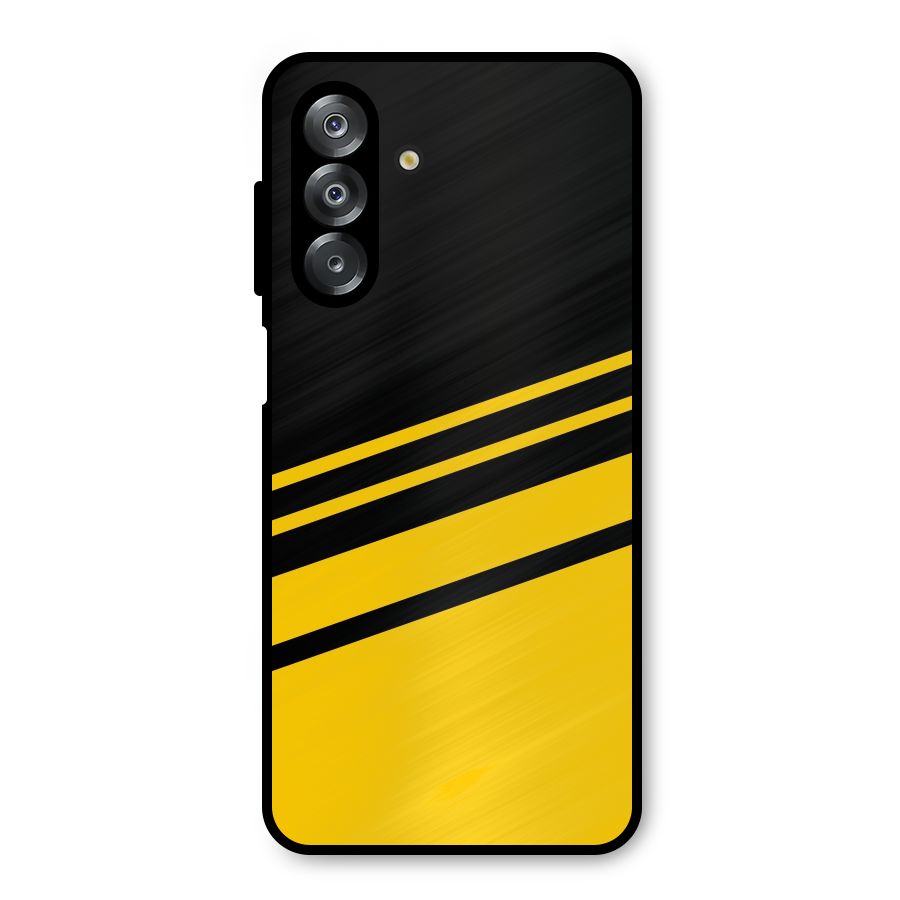 Slant Yellow Stripes Metal Back Case for Galaxy A26