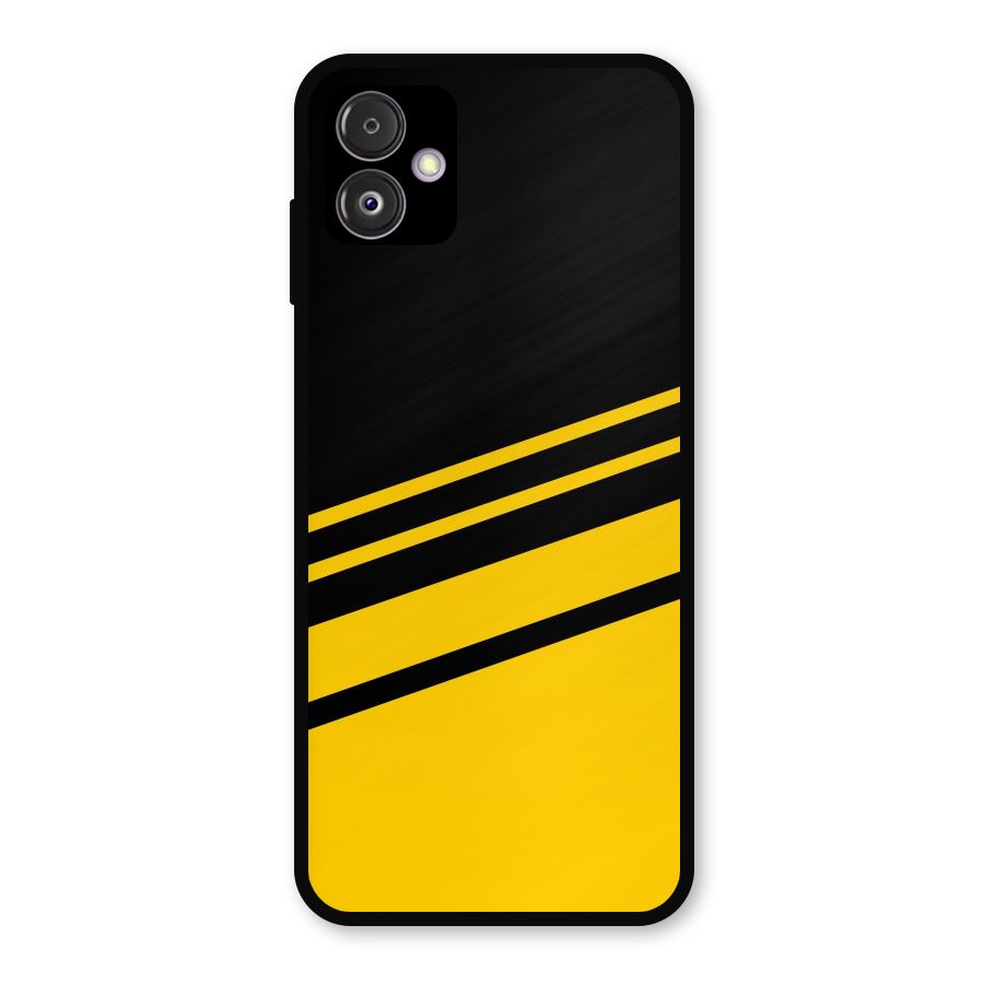 Slant Yellow Stripes Metal Back Case for Galaxy F14