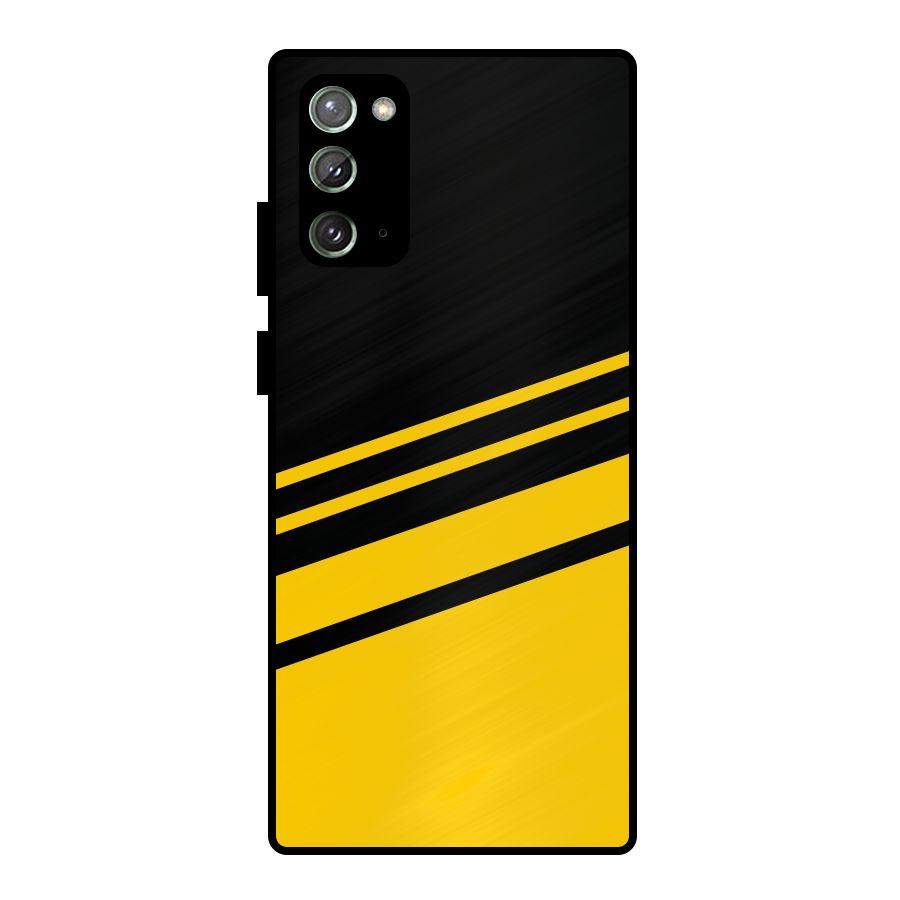 Slant Yellow Stripes Metal Back Case for Galaxy Note 20