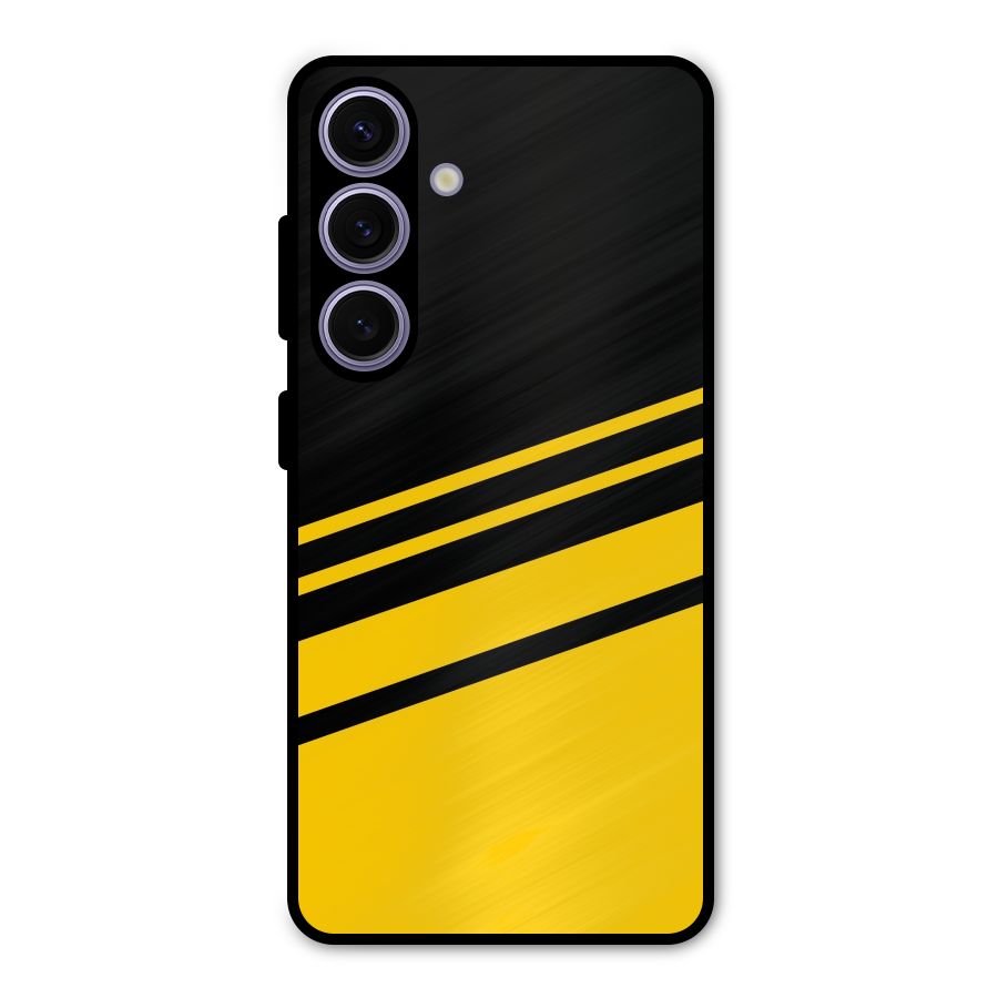 Slant Yellow Stripes Metal Back Case for Galaxy S24