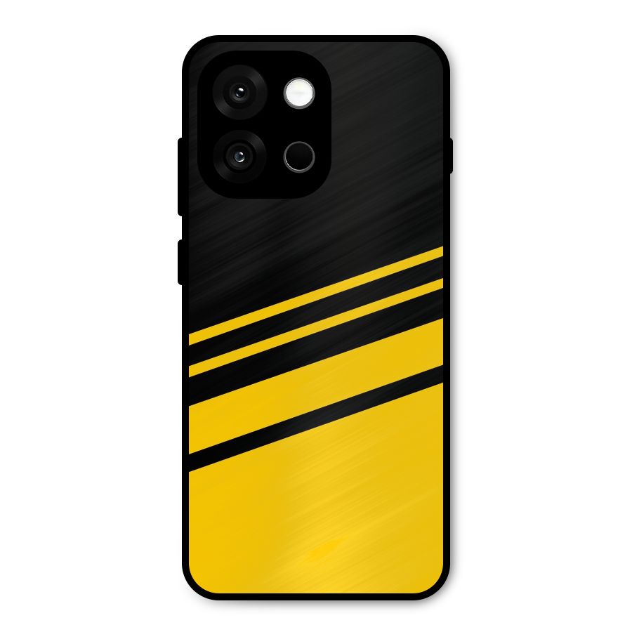 Slant Yellow Stripes Metal Back Case for OnePlus 13s