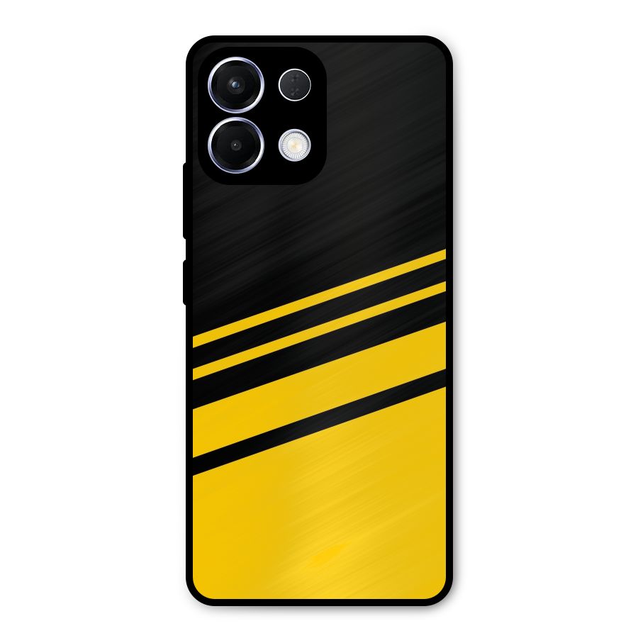 Slant Yellow Stripes Metal Back Case for Oppo K13