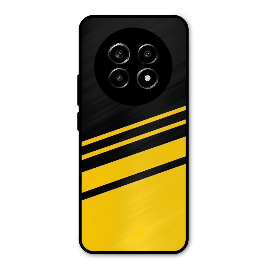 Slant Yellow Stripes Metal Back Case for Realme 13 Pro