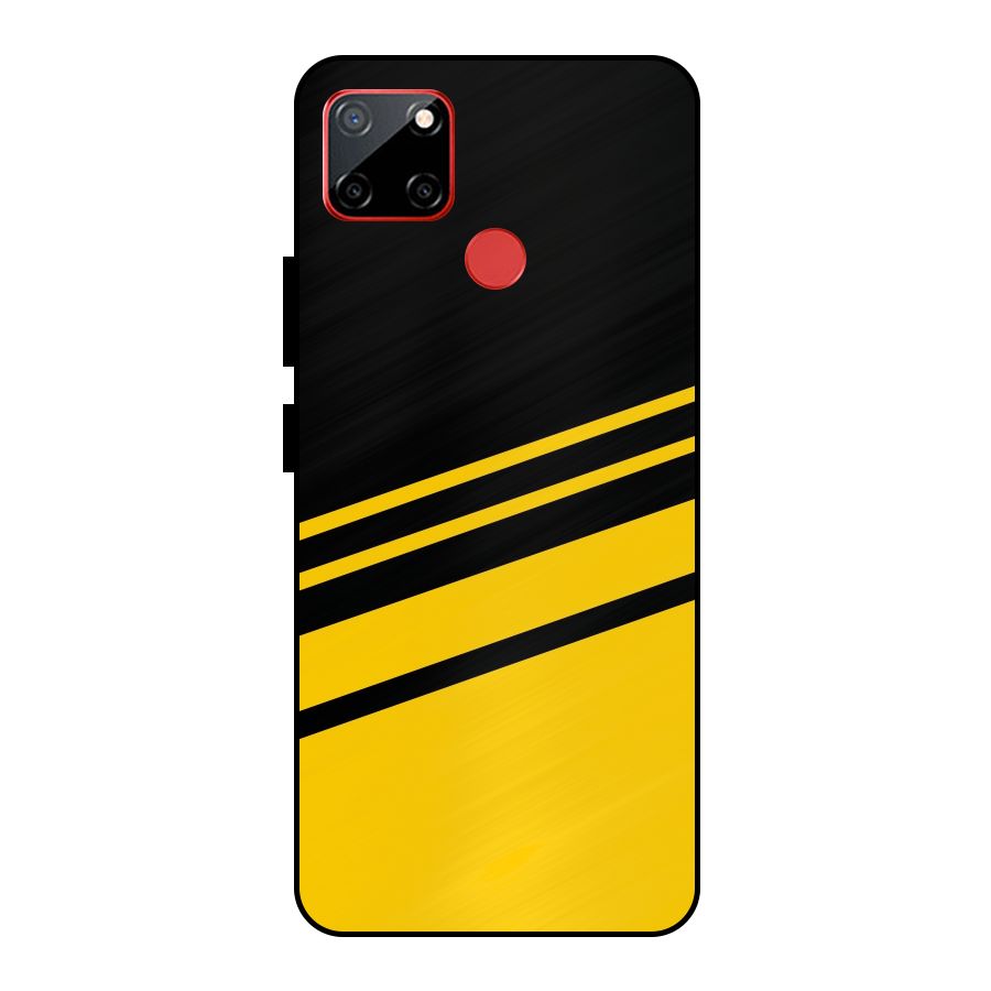 Slant Yellow Stripes Metal Back Case for Realme C12