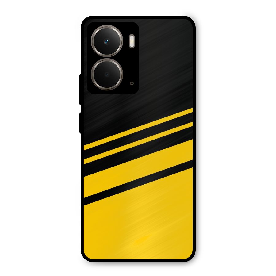 Slant Yellow Stripes Metal Back Case for Realme P3