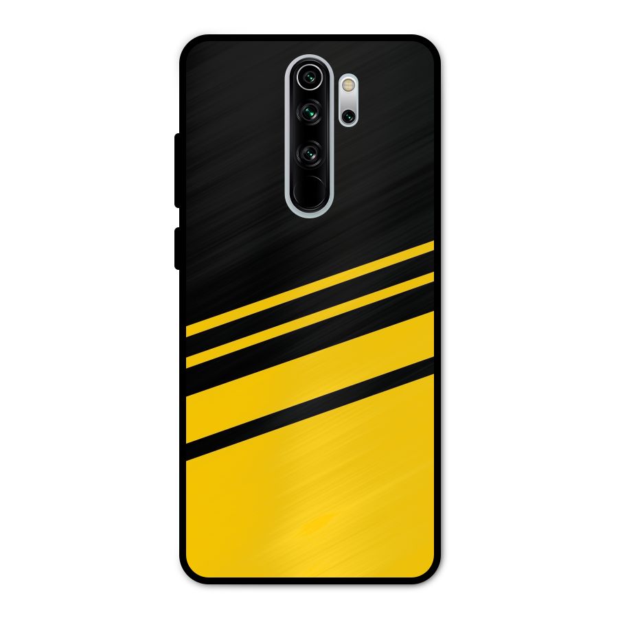 Slant Yellow Stripes Metal Back Case for Redmi Note 8 Pro