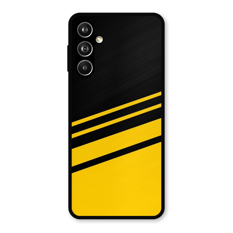 Slant Yellow Stripes Metal Back Case for Samsung Galaxy M54