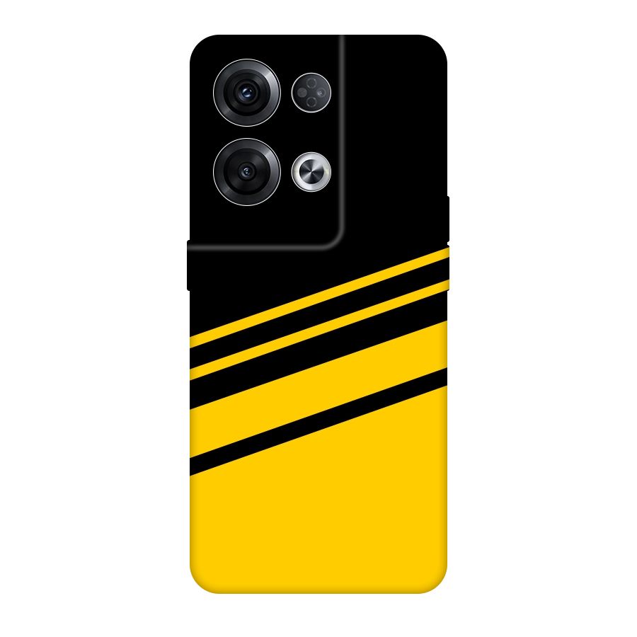 Slant Yellow Stripes Original Polycarbonate Back Case for Oppo Reno8 Pro 5G
