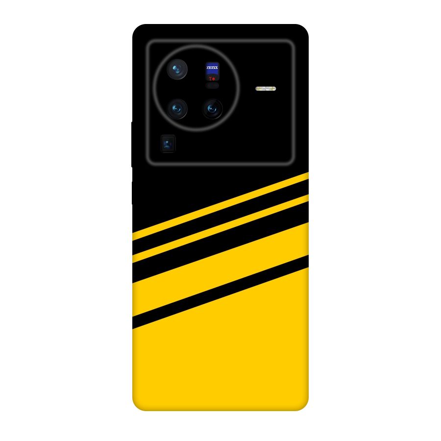 Slant Yellow Stripes Original Polycarbonate Back Case for Vivo X80