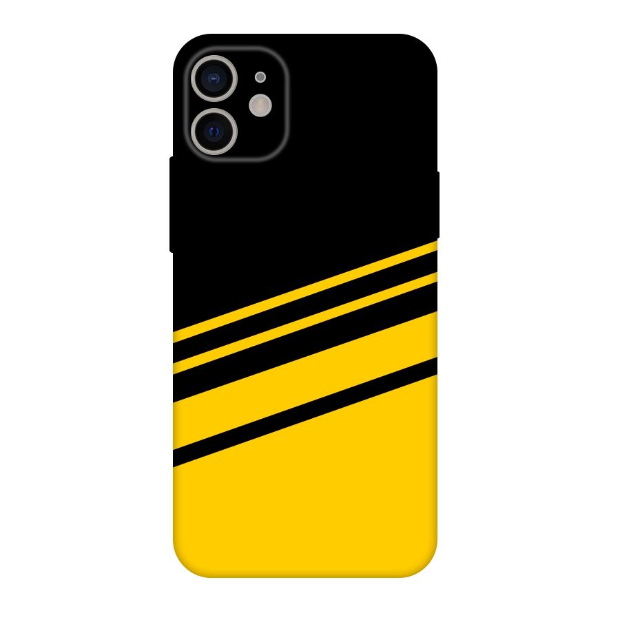 Slant Yellow Stripes Original Polycarbonate Back Case for iPhone 11