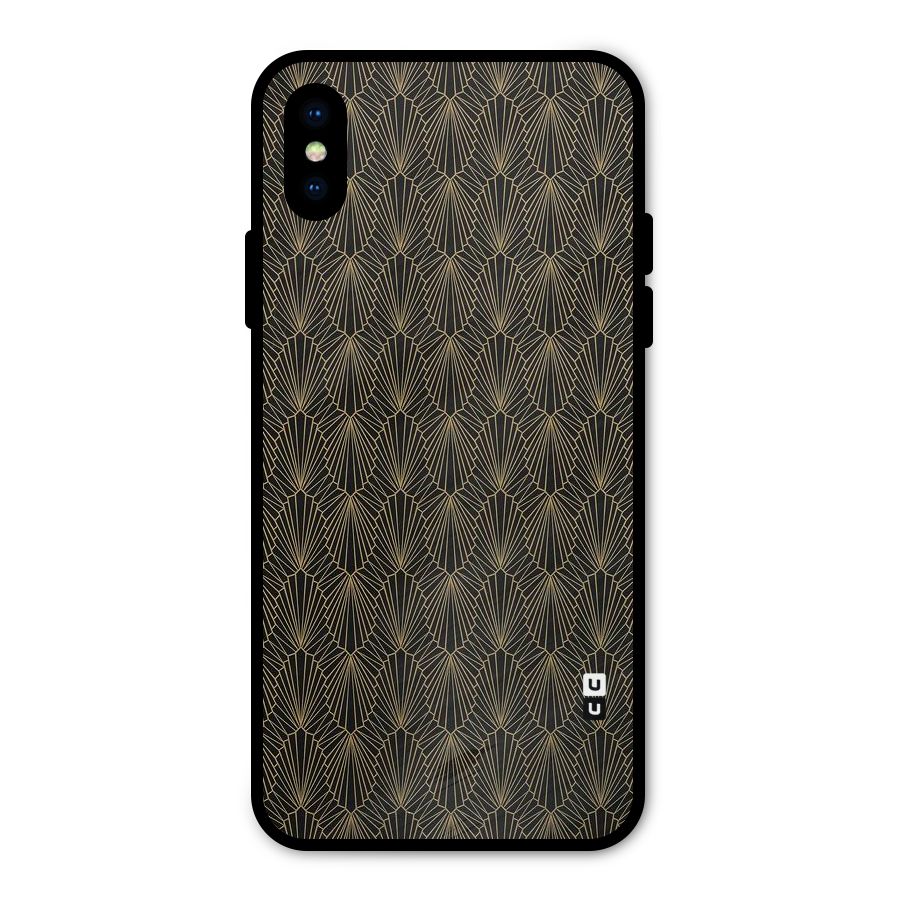 Small Hills Lines Metal Back Case for iPhone X