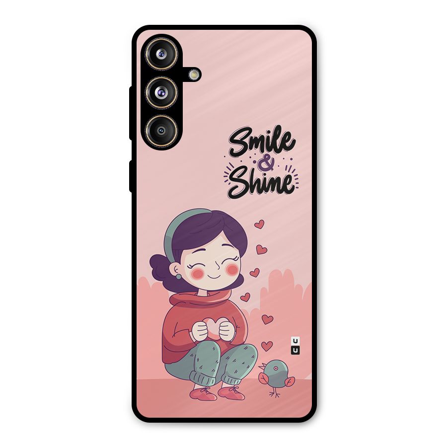 Smile And Shine Metal Back Case for Galaxy F55