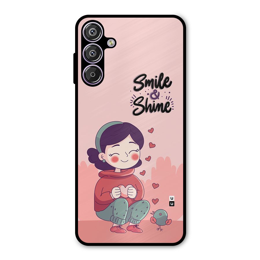 Smile And Shine Metal Back Case for Galaxy M15