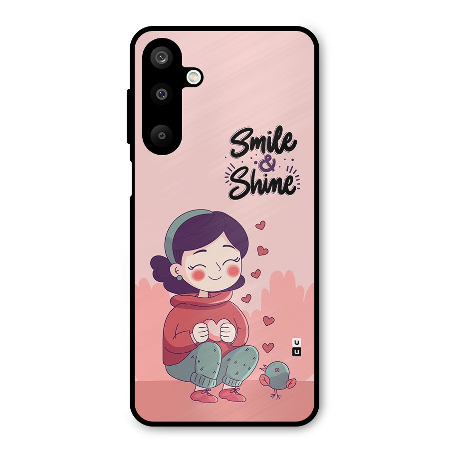 Smile And Shine Metal Back Case for Galaxy M16