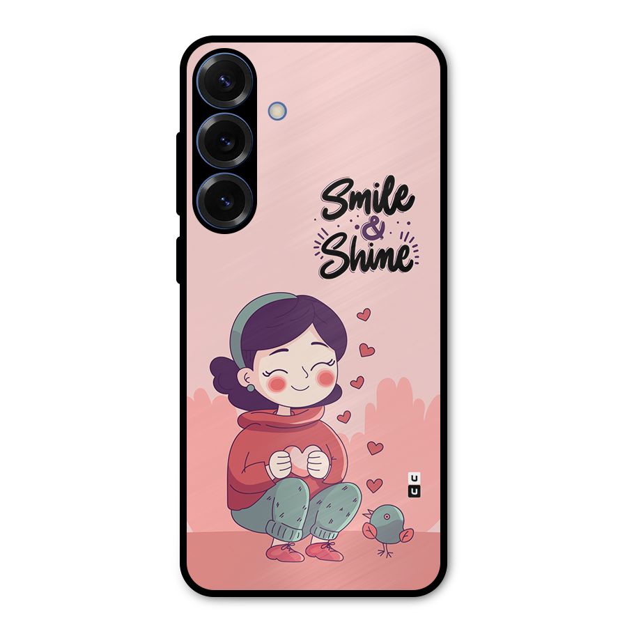 Smile And Shine Metal Back Case for Galaxy S25 Plus