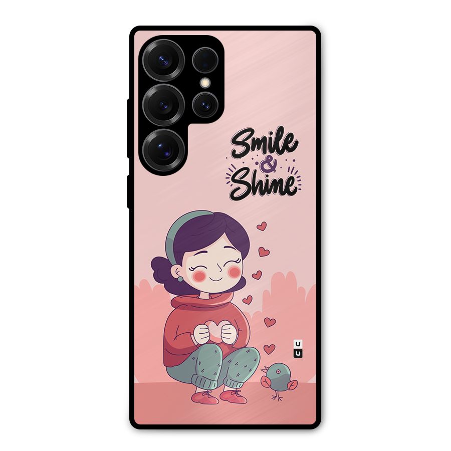 Smile And Shine Metal Back Case for Galaxy S25 Ultra
