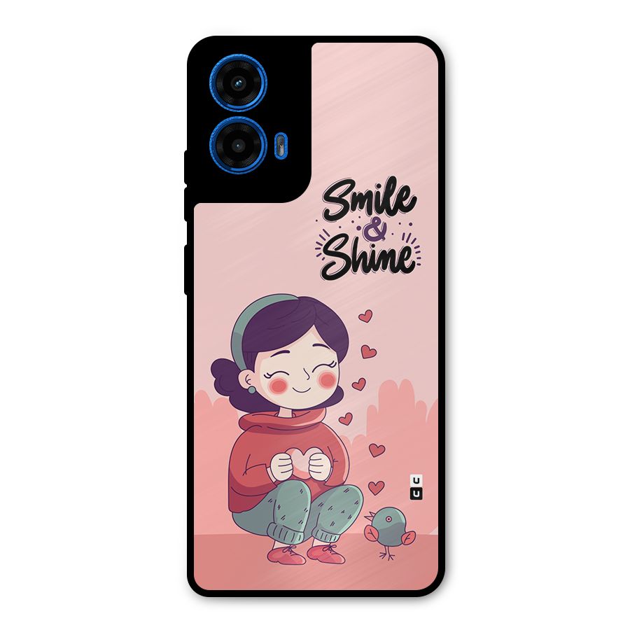 Smile And Shine Metal Back Case for Moto G45