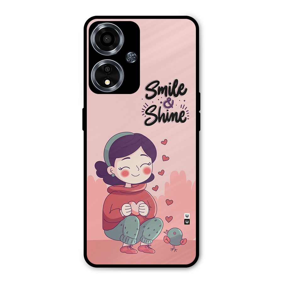 Smile And Shine Metal Back Case for Oppo A59