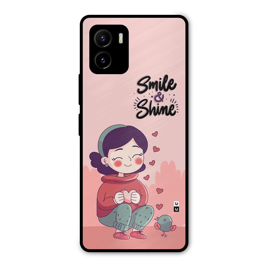 Smile And Shine Metal Back Case for Vivo Y15s