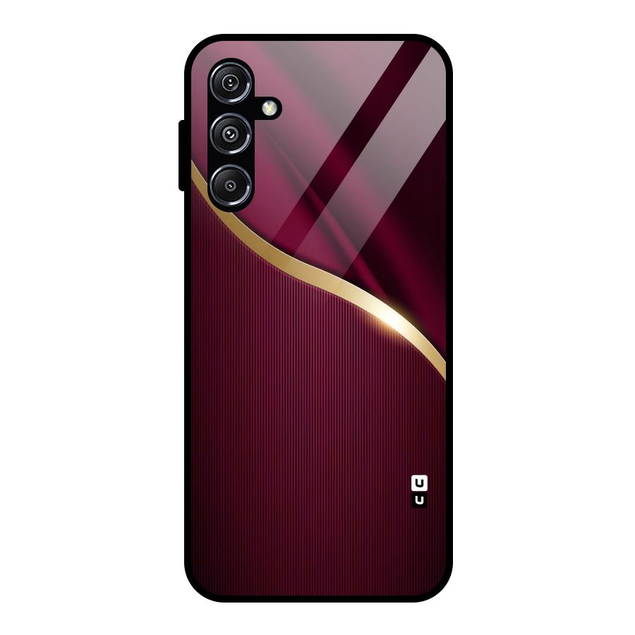 Smooth Maroon Glass Back Case for Galaxy M34 5G