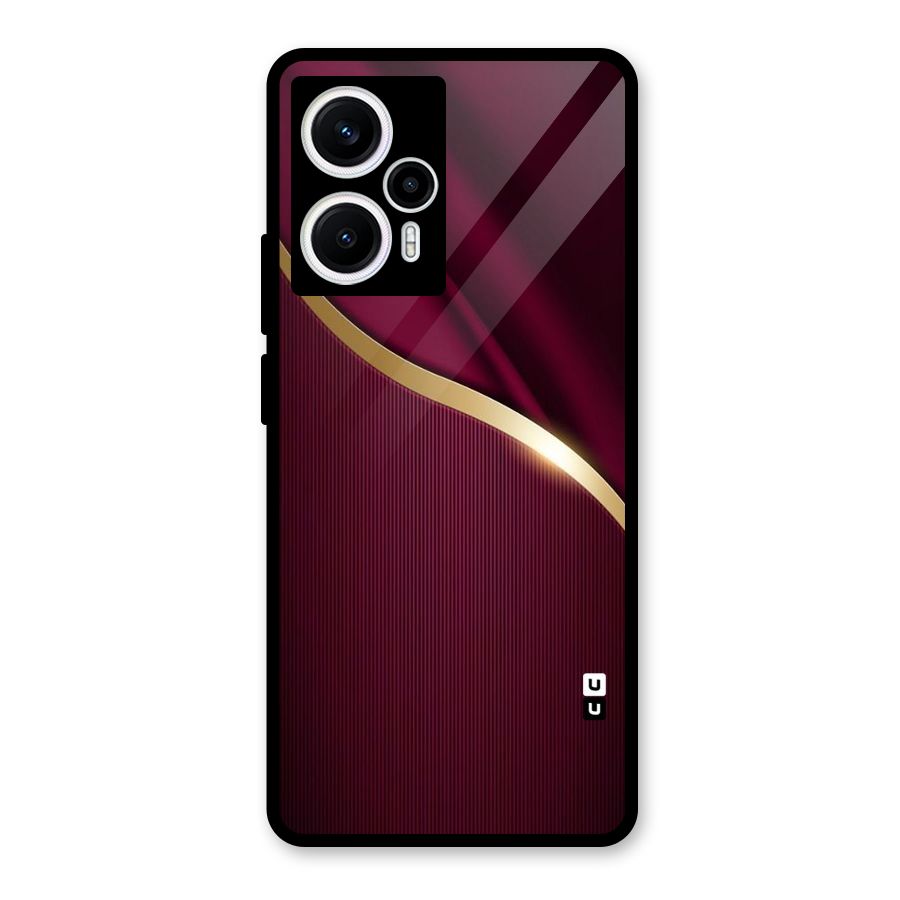 Smooth Maroon Glass Back Case for Poco F5