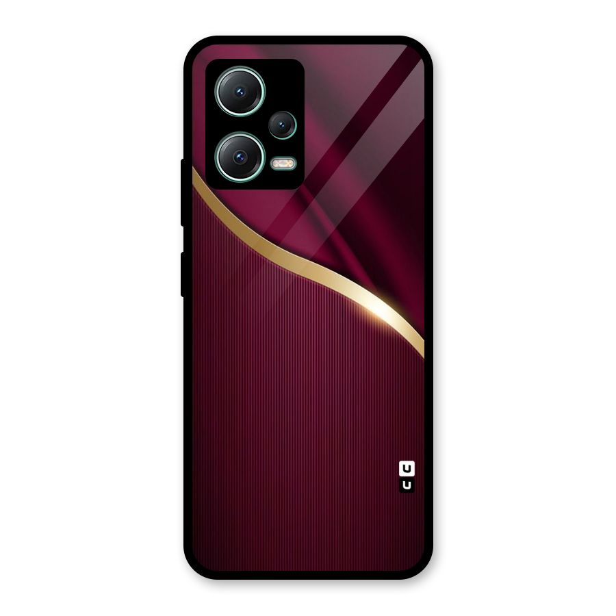 Smooth Maroon Glass Back Case for Poco X5