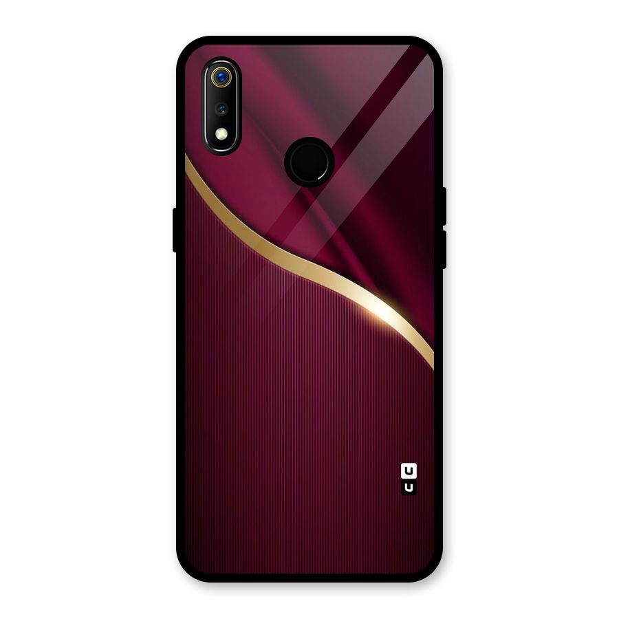 Smooth Maroon Glass Back Case for Realme 3