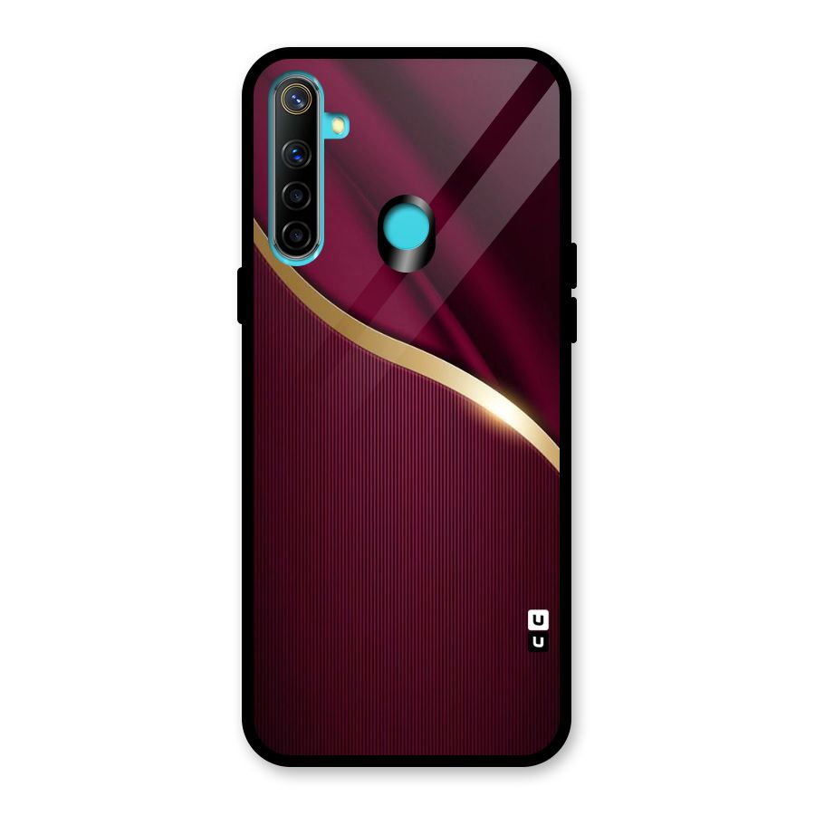 Smooth Maroon Glass Back Case for Realme 5