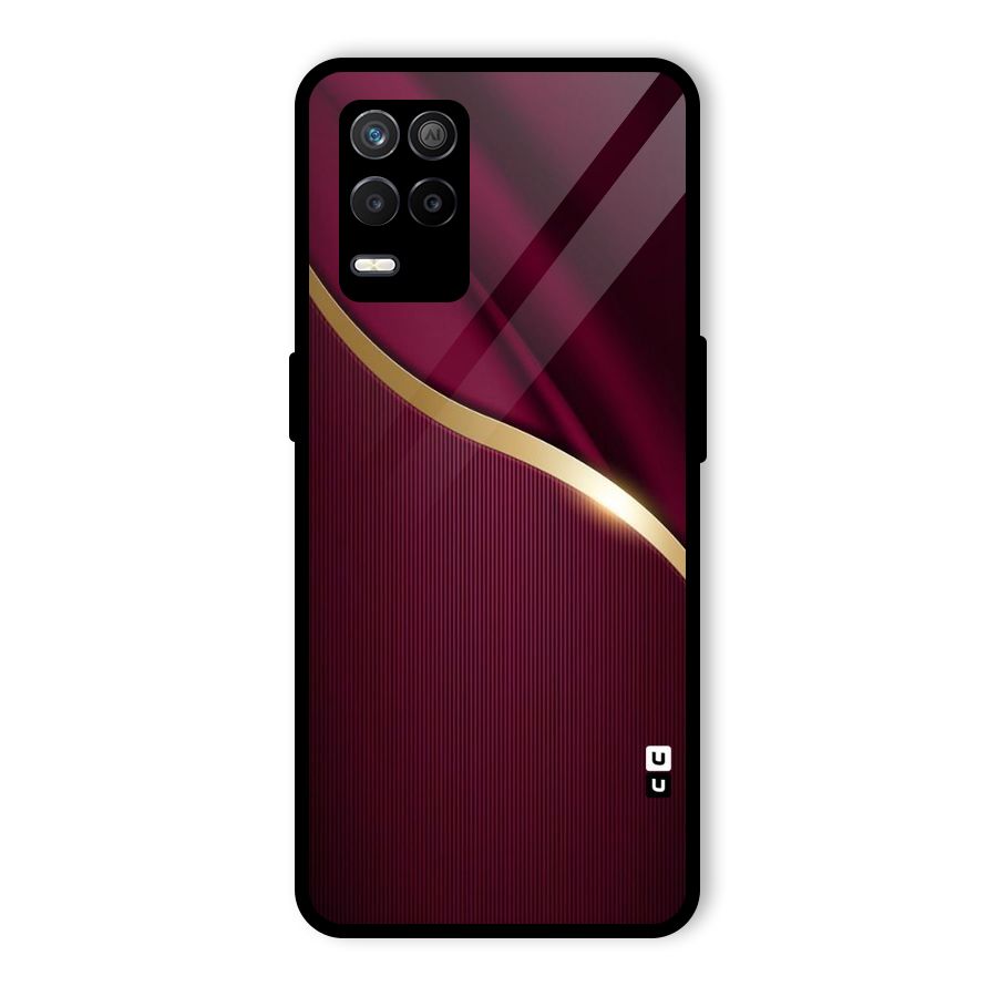 Smooth Maroon Glass Back Case for Realme 8s 5G