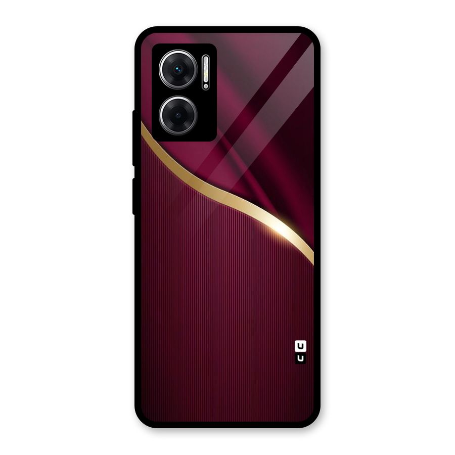 Smooth Maroon Glass Back Case for Redmi 11 Prime 5G