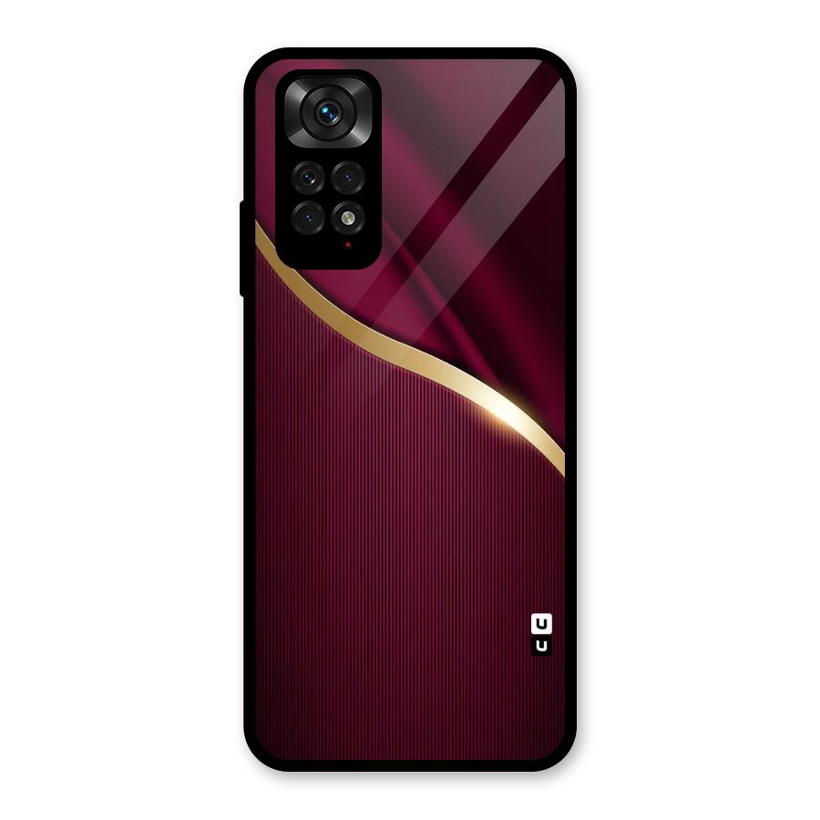 Smooth Maroon Glass Back Case for Redmi Note 11S