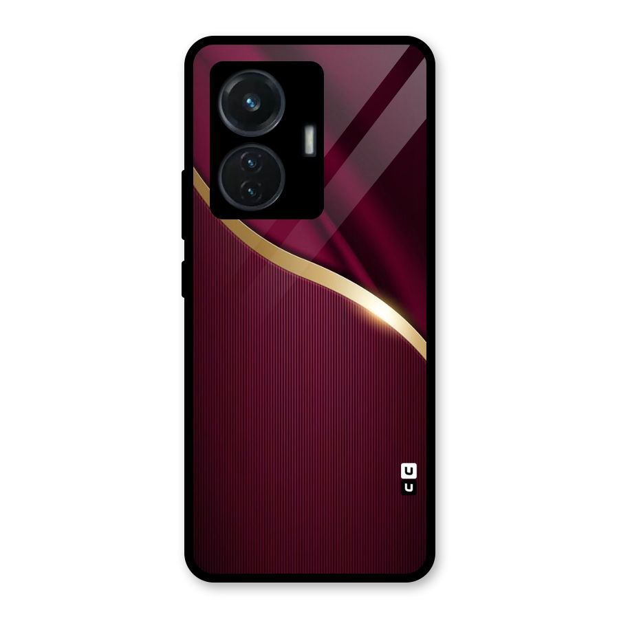 Smooth Maroon Glass Back Case for Vivo T1 44W