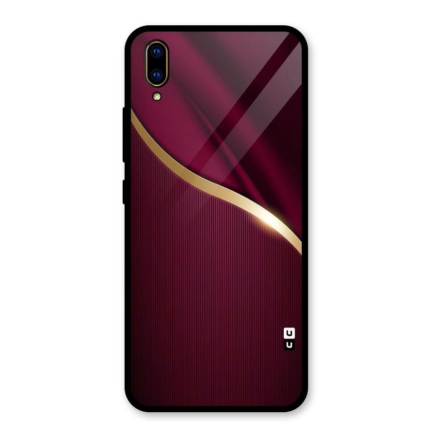 Smooth Maroon Glass Back Case for Vivo V11 Pro