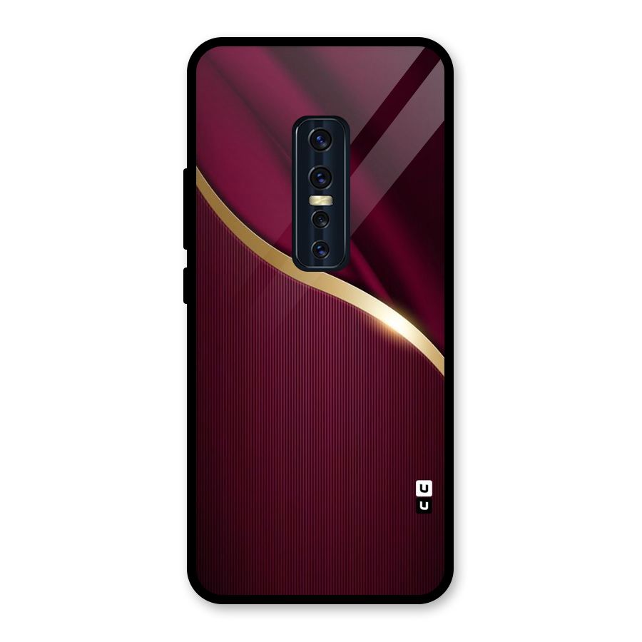 Smooth Maroon Glass Back Case for Vivo V17 Pro