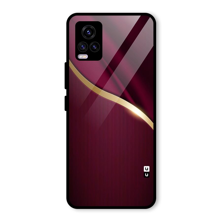 Smooth Maroon Glass Back Case for Vivo V20 2021