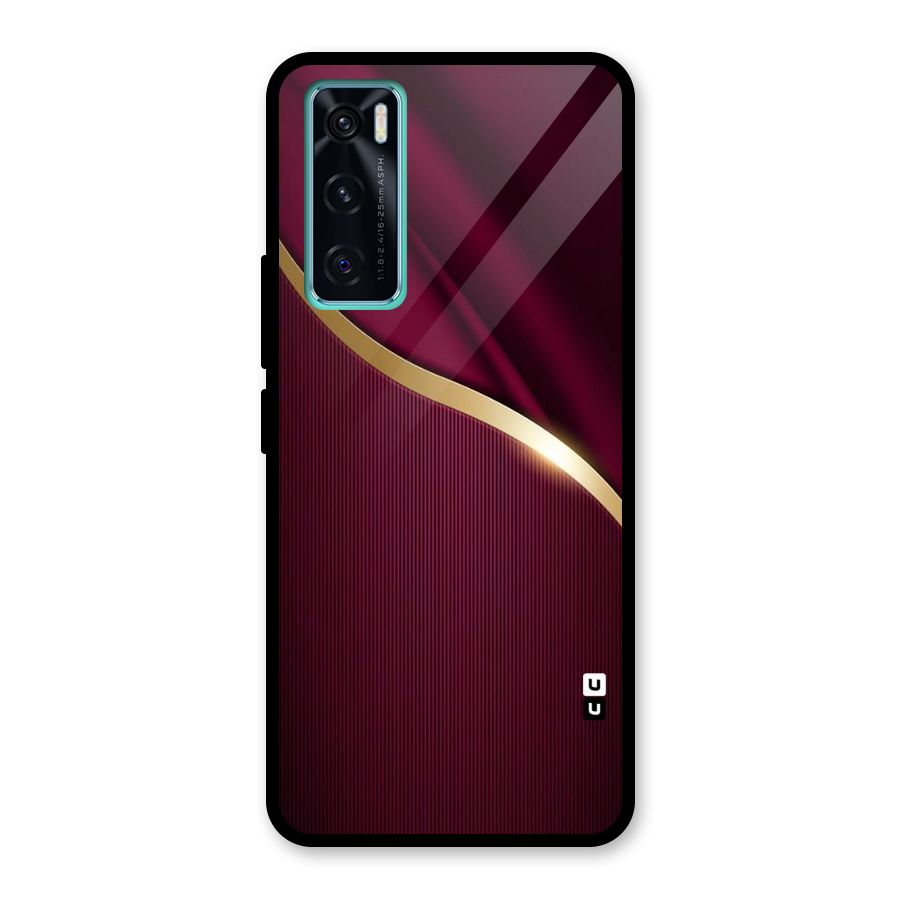 Smooth Maroon Glass Back Case for Vivo V20 SE