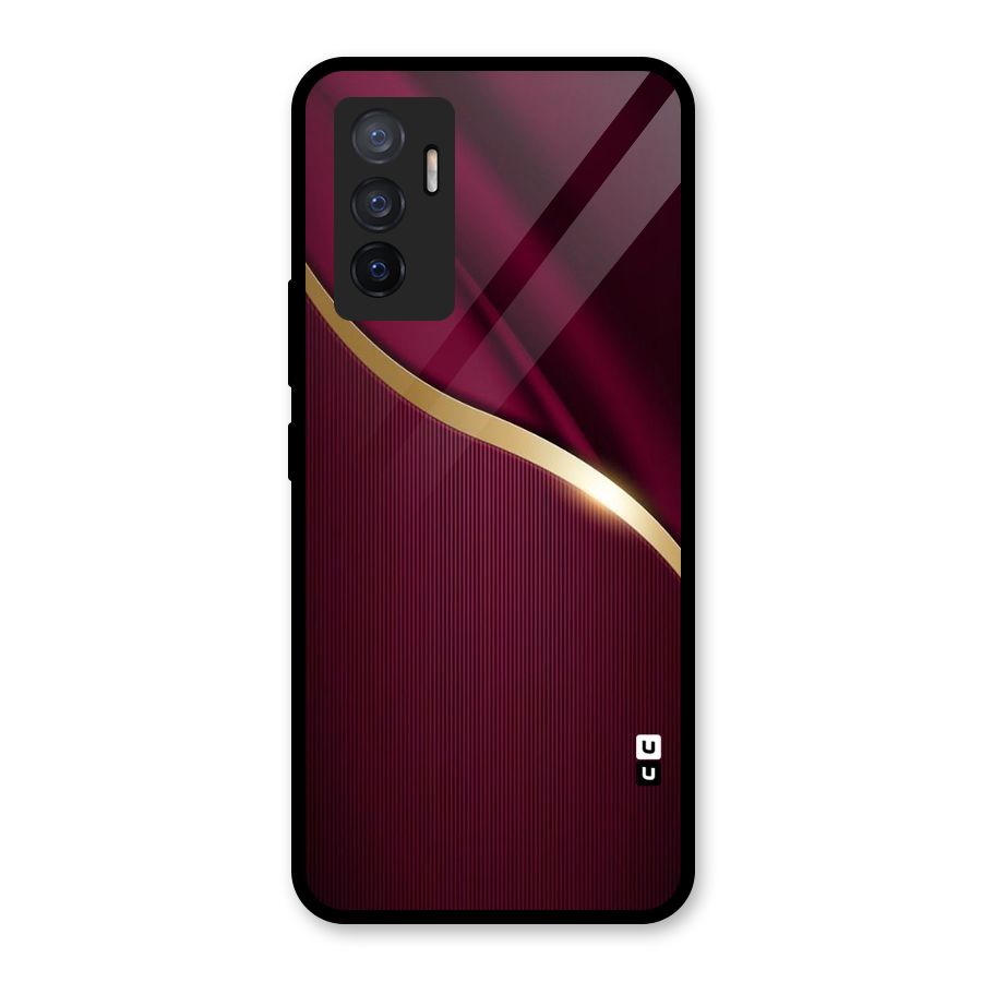 Smooth Maroon Glass Back Case for Vivo V23e