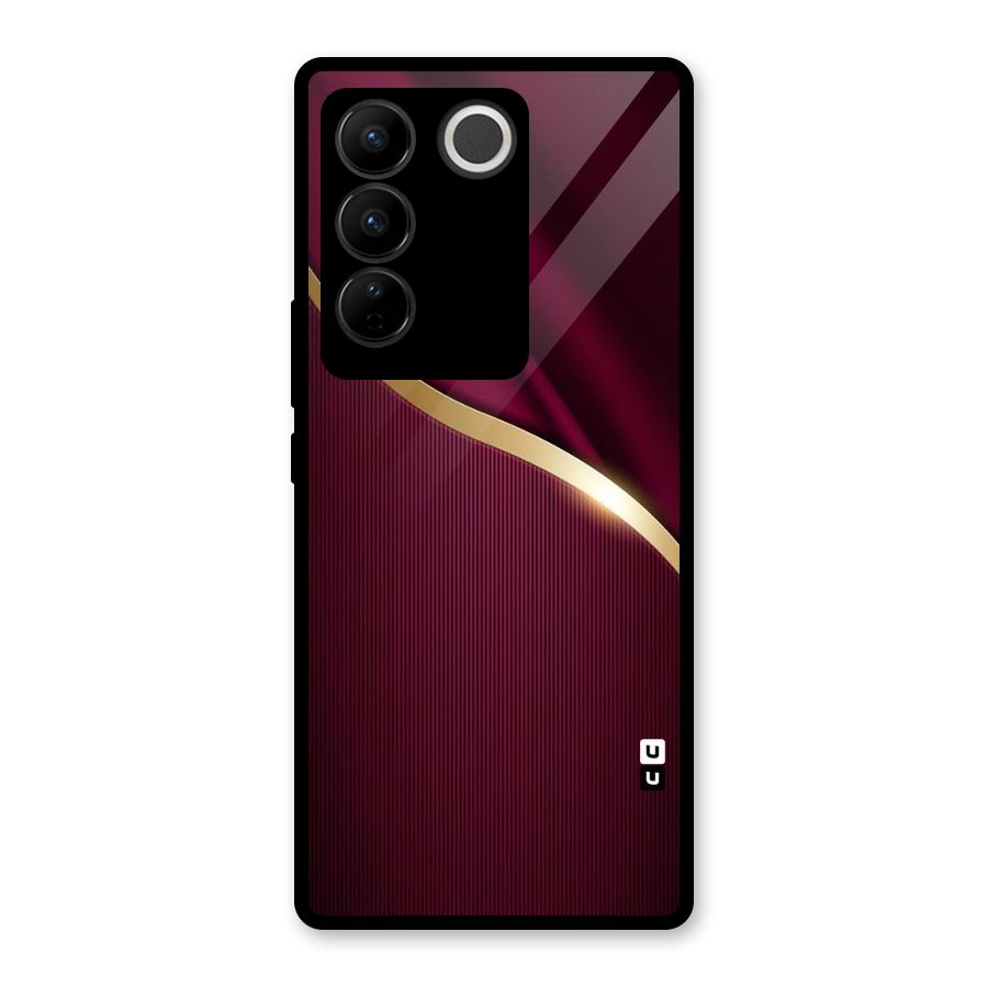 Smooth Maroon Glass Back Case for Vivo V27
