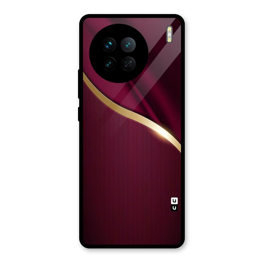 Smooth Maroon Glass Back Case for Vivo X90