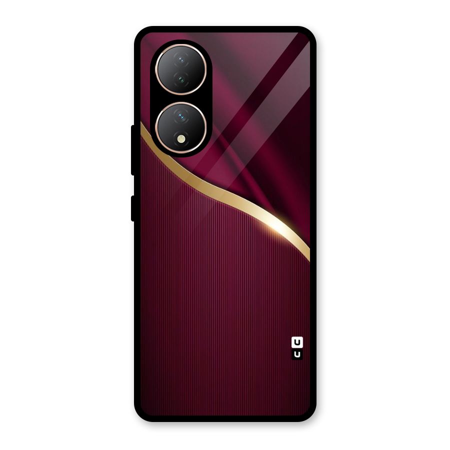 Smooth Maroon Glass Back Case for Vivo Y100A