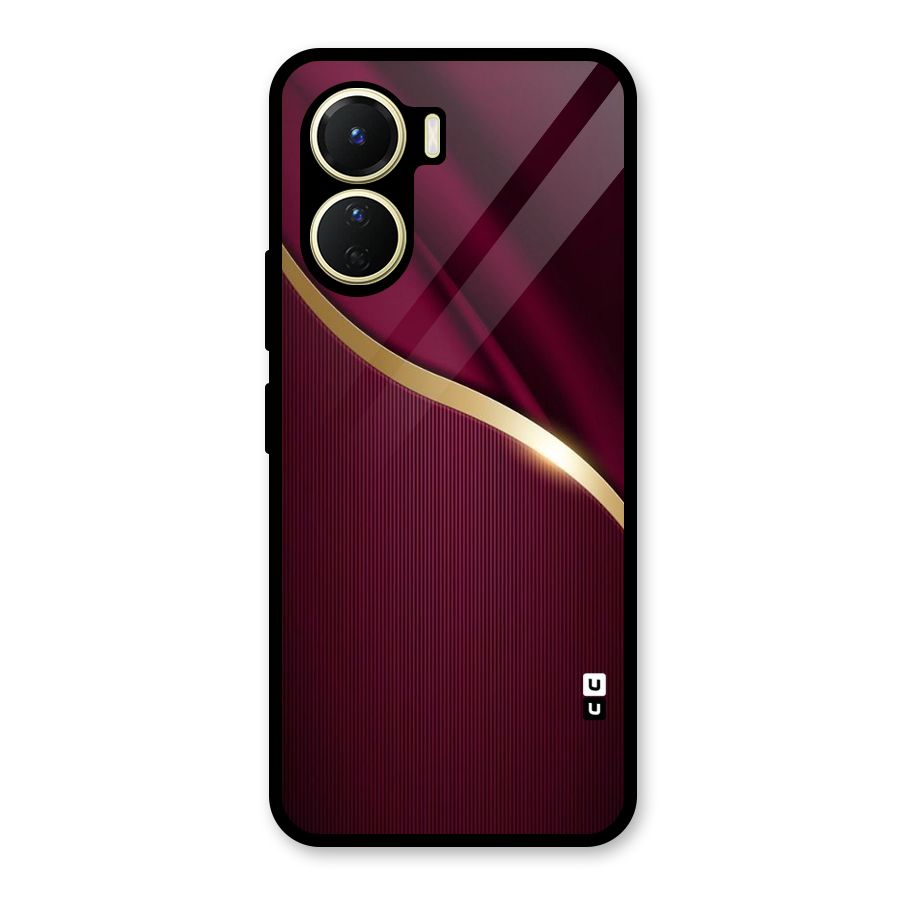 Smooth Maroon Glass Back Case for Vivo Y16