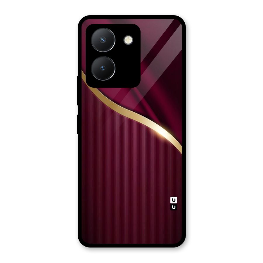 Smooth Maroon Glass Back Case for Vivo Y36