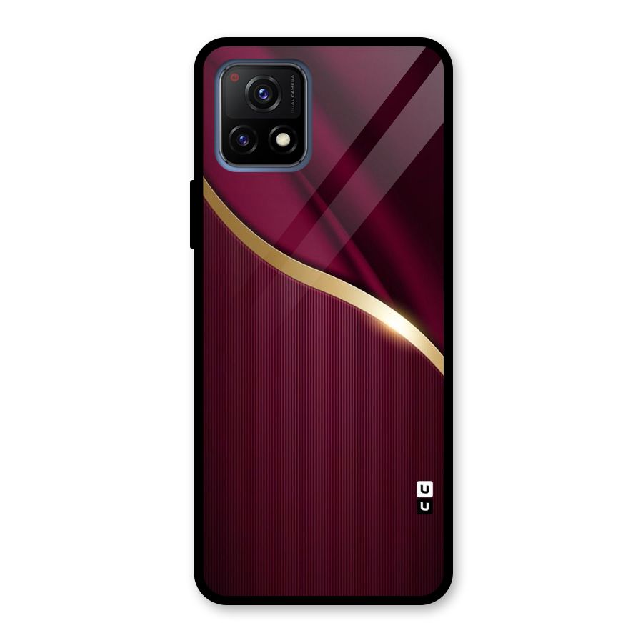 Smooth Maroon Glass Back Case for Vivo Y72 5G
