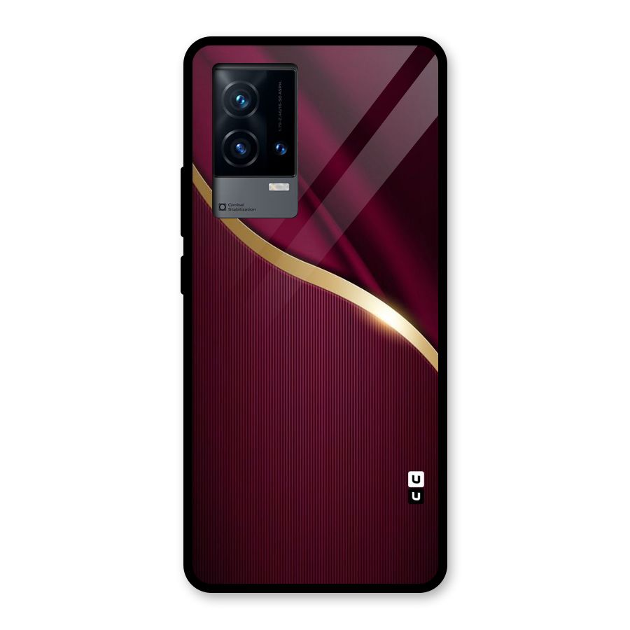 Smooth Maroon Glass Back Case for iQOO 9 5G