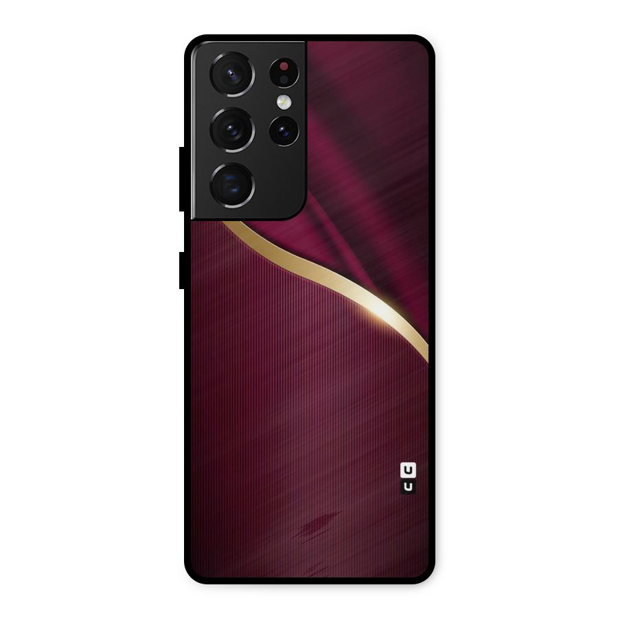 Smooth Maroon Metal Back Case for Galaxy S21 Ultra 5G