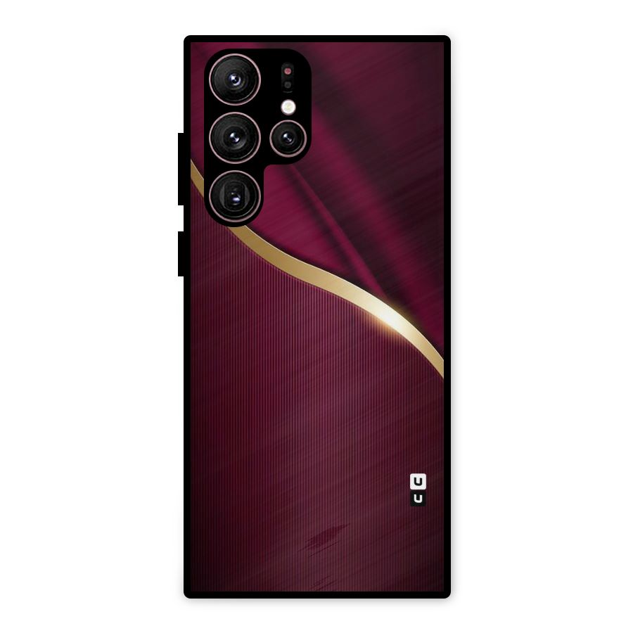Smooth Maroon Metal Back Case for Galaxy S22 Ultra 5G
