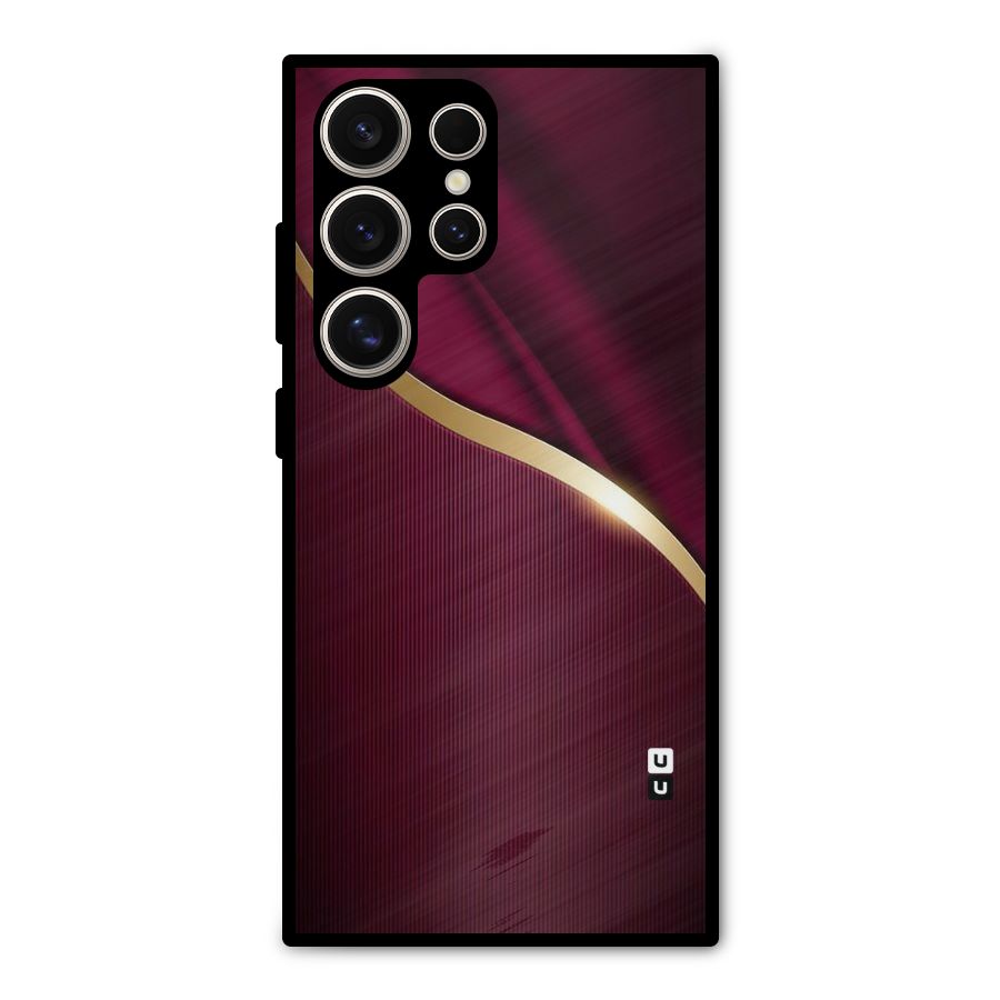 Smooth Maroon Metal Back Case for Galaxy S24 Ultra