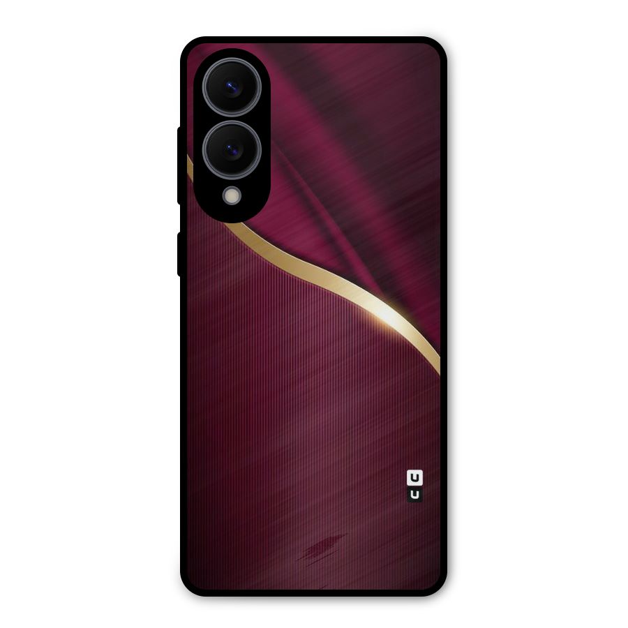 Smooth Maroon Metal Back Case for Galaxy S25 Edge