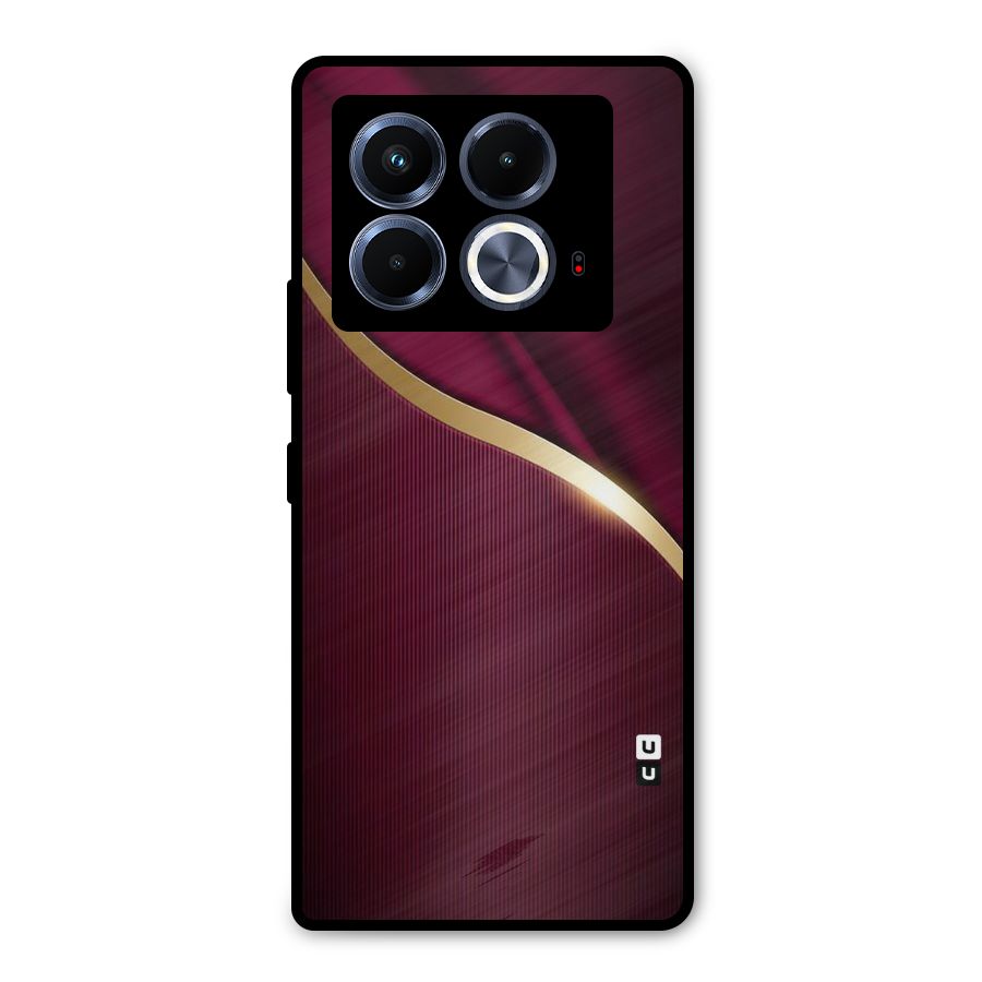 Smooth Maroon Metal Back Case for Infinix Note 40 5G
